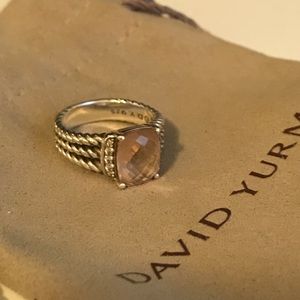 David Yurman Petite Wheaton Morganite & Pave Ring